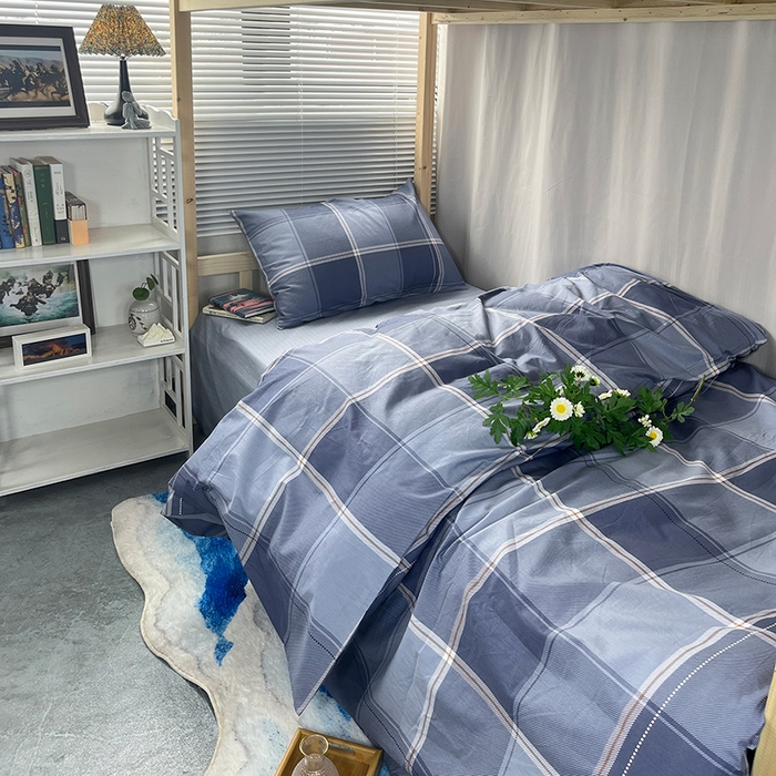 91家纺网 家纺一手货源 找家纺 云梦2025新款全棉印花学生宿舍套件 奶油补习班