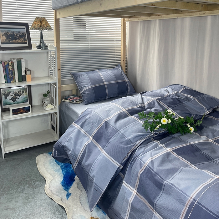 91家纺网 家纺一手货源 找家纺 云梦2025新款全棉印花学生宿舍套件 奶油补习班