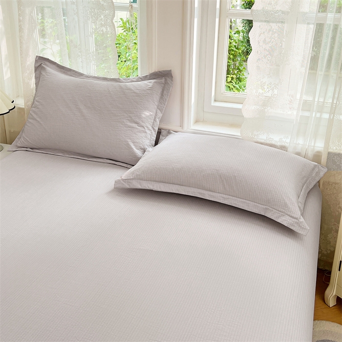 91家纺网 家纺一手货源 找家纺 梦舒羽 2025新款云感双层纱印花枕套宿舍单人枕芯套一对装枕头套 梦境灰