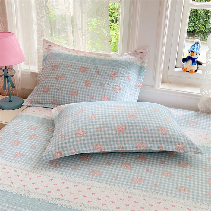 梦舒羽 2025新款云感双层纱印花枕套宿舍单人枕芯套一对装枕头套 浮生若梦