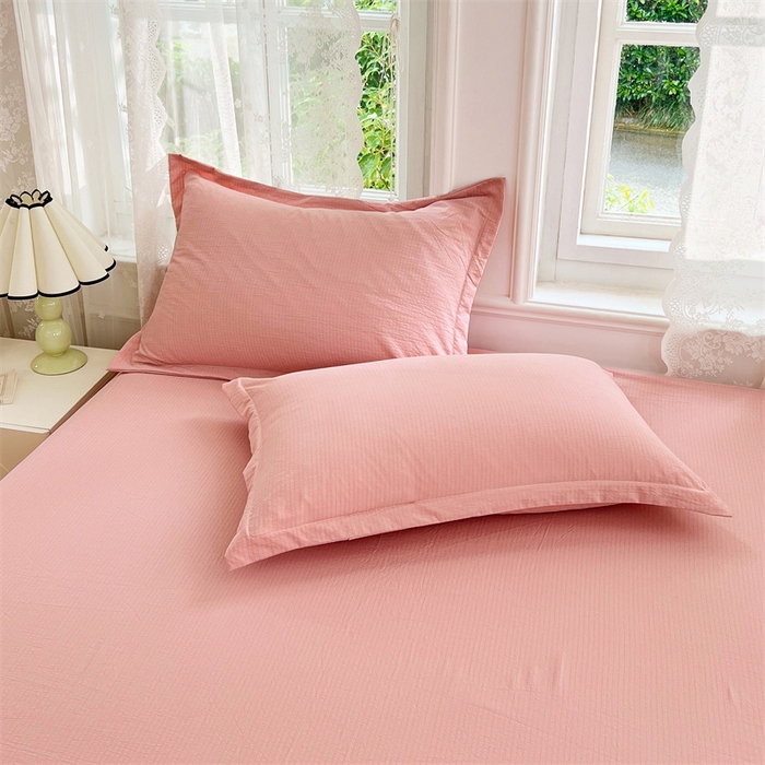 梦舒羽 2025新款云感双层纱印花枕套宿舍单人枕芯套一对装枕头套 告白粉