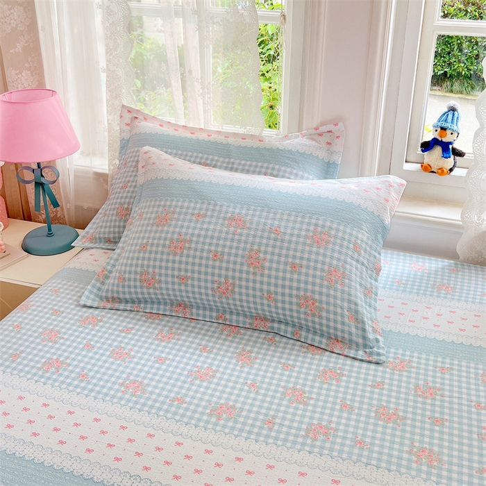 91家纺网 家纺一手货源 找家纺 梦舒羽 2025新款云感双层纱印花枕套宿舍单人枕芯套一对装枕头套 浮生若梦