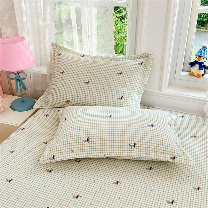 梦舒羽 2025新款云感双层纱印花枕套宿舍单人枕芯套一对装枕头套 快乐逐梦