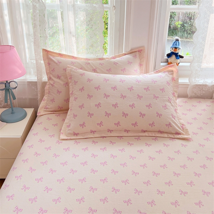 91家纺网 家纺一手货源 找家纺 梦舒羽 2025新款云感双层纱印花枕套宿舍单人枕芯套一对装枕头套 少女物语