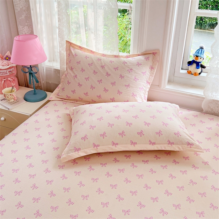 梦舒羽 2025新款云感双层纱印花枕套宿舍单人枕芯套一对装枕头套 少女物语