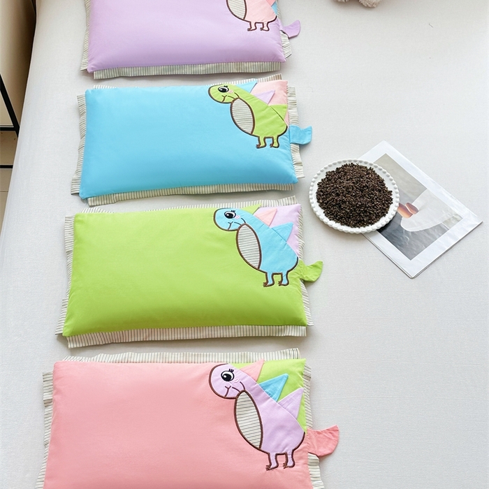 91家纺网 家纺一手货源 找家纺 卓昌枕芯 2025新款全棉纯棉多巴胺小恐龙荞麦枕羽丝绒枕枕头枕芯单枕芯 组合图仅供展示 30x50cm羽丝绒款单枕/只