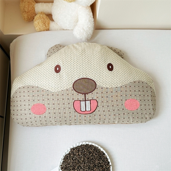 （总）卓昌枕芯 2025新款双层纱全棉纯棉土拨鼠荞麦卡通枕枕头枕芯单枕芯