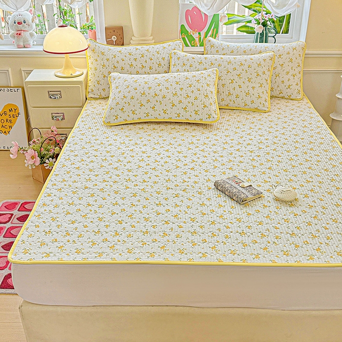 91家纺网 家纺一手货源 找家纺 恒尚居 2025新款云感床褥垫双层皱皱纱学生软床垫床护垫-四季款-系列一 春日繁花