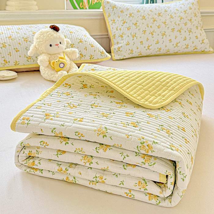 91家纺网 家纺一手货源 找家纺 恒尚居 2025新款云感床褥垫双层皱皱纱学生软床垫床护垫-四季款-系列一 春日繁花