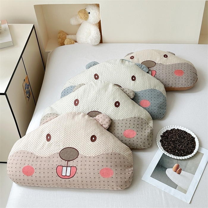 91家纺网 家纺一手货源 找家纺 卓昌枕芯 2025新款双层纱全棉纯棉土拨鼠荞麦卡通枕枕头枕芯单枕芯 组合图仅供展示 38x58cm甜荞款单枕/只