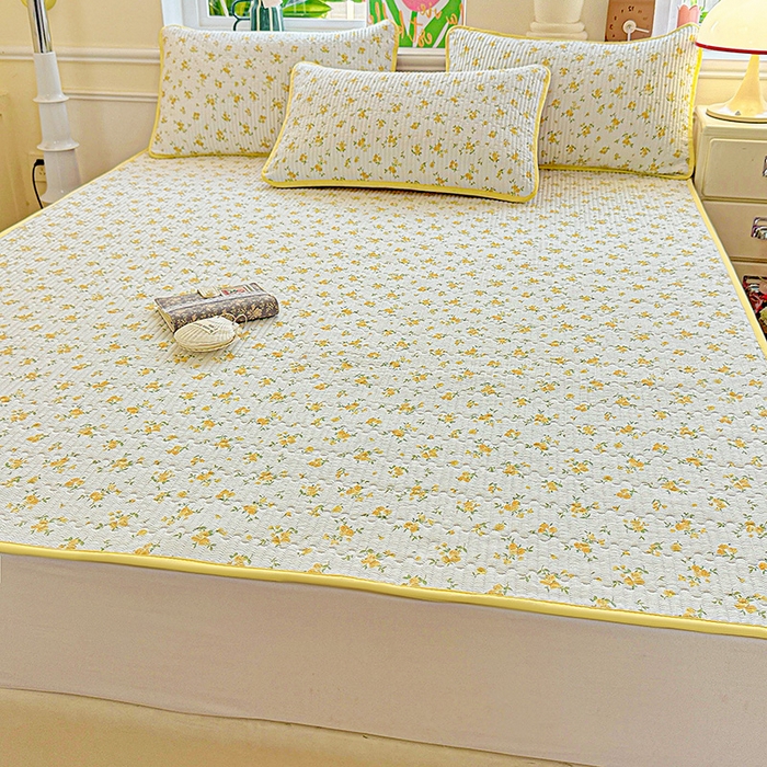 91家纺网 家纺一手货源 找家纺 恒尚居 2025新款云感床褥垫双层皱皱纱学生软床垫床护垫-四季款-系列一 春日繁花