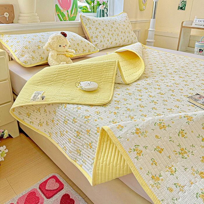 91家纺网 家纺一手货源 找家纺 恒尚居 2025新款云感床褥垫双层皱皱纱学生软床垫床护垫-四季款-系列一 春日繁花