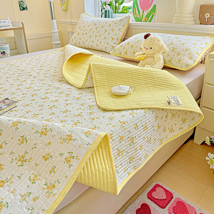 91家纺网 家纺一手货源 找家纺 恒尚居 2025新款云感床褥垫双层皱皱纱学生软床垫床护垫-四季款-系列一 春日繁花