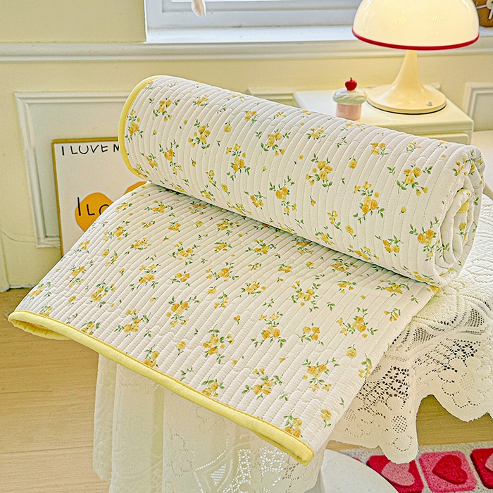 91家纺网 家纺一手货源 找家纺 恒尚居 2025新款云感床褥垫双层皱皱纱学生软床垫床护垫-四季款-系列一 春日繁花