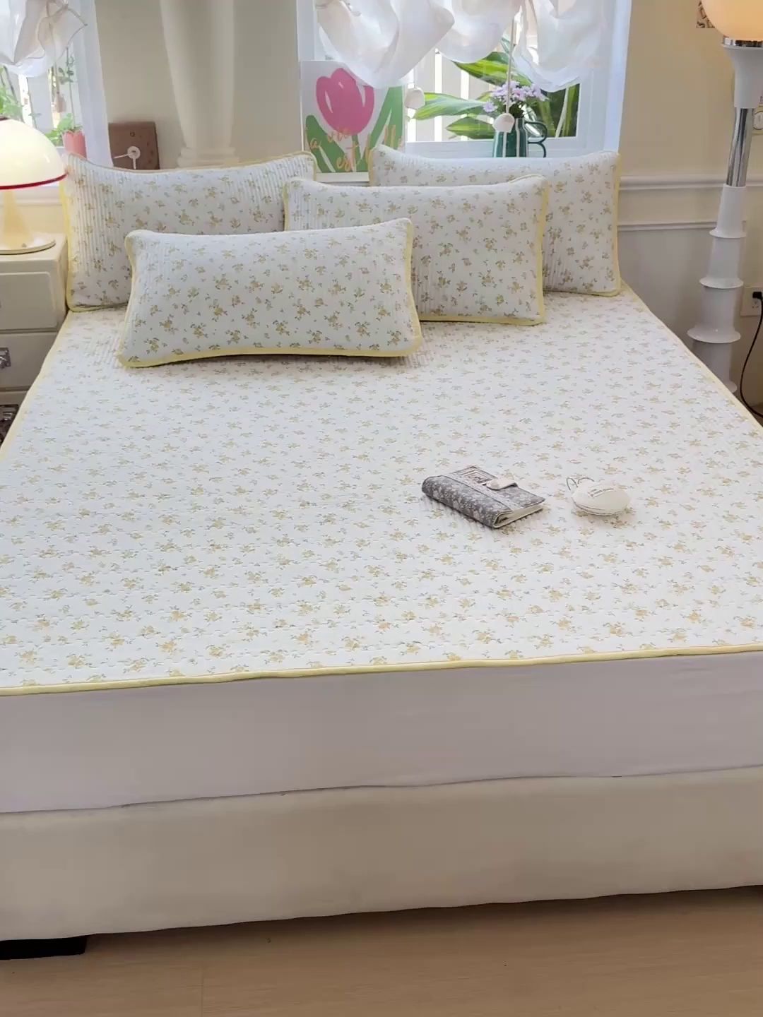 91家纺网 家纺一手货源 找家纺 恒尚居 2025新款云感床褥垫双层皱皱纱学生软床垫床护垫-四季款-系列一 春日繁花