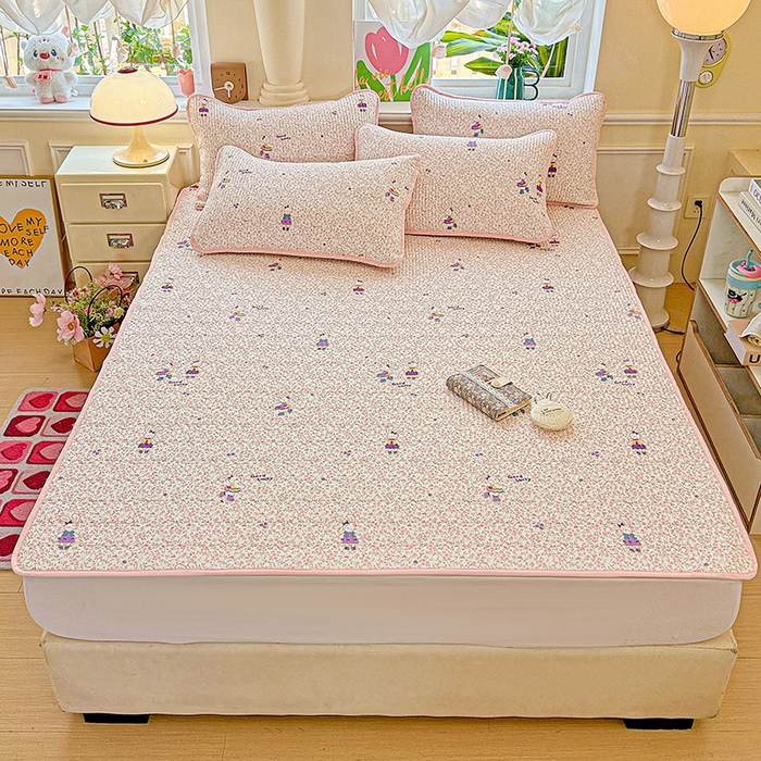 91家纺网 家纺一手货源 找家纺 恒尚居 2025新款云感床褥垫双层皱皱纱学生软床垫床护垫-四季款-系列一 欢乐兔