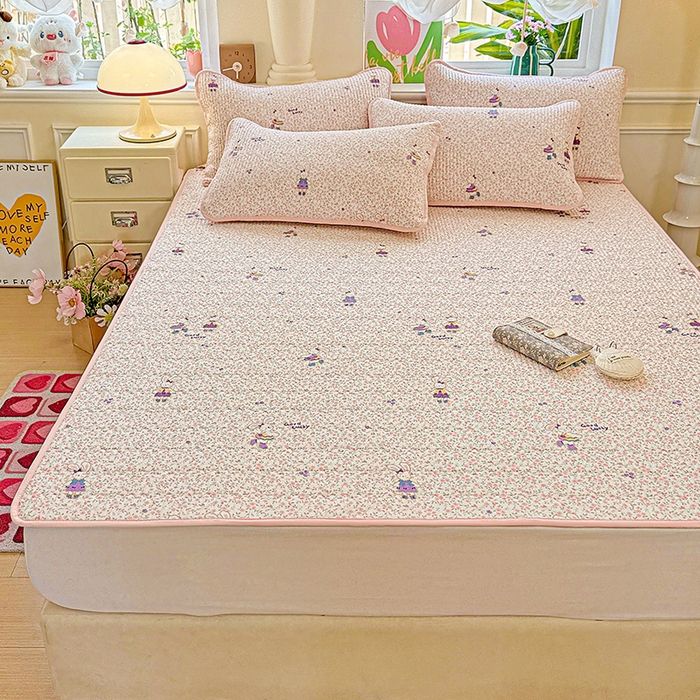 91家纺网 家纺一手货源 找家纺 恒尚居 2025新款云感床褥垫双层皱皱纱学生软床垫床护垫-四季款-系列一 欢乐兔