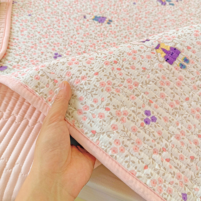 91家纺网 家纺一手货源 找家纺 恒尚居 2025新款云感床褥垫双层皱皱纱学生软床垫床护垫-四季款-系列一 欢乐兔