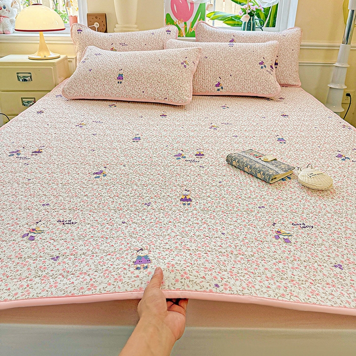 91家纺网 家纺一手货源 找家纺 恒尚居 2025新款云感床褥垫双层皱皱纱学生软床垫床护垫-四季款-系列一 欢乐兔