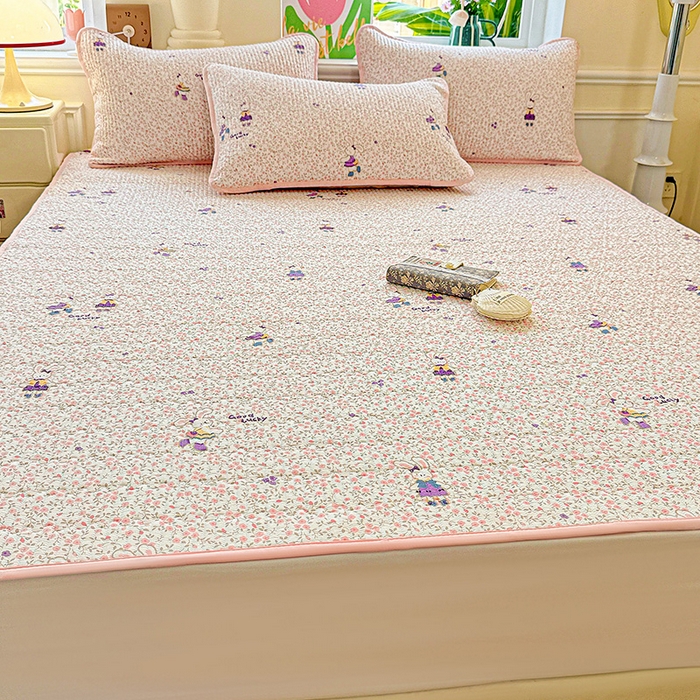 91家纺网 家纺一手货源 找家纺 恒尚居 2025新款云感床褥垫双层皱皱纱学生软床垫床护垫-四季款-系列一 欢乐兔