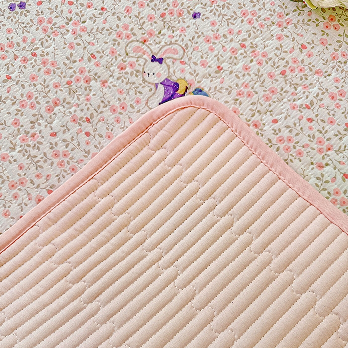 91家纺网 家纺一手货源 找家纺 恒尚居 2025新款云感床褥垫双层皱皱纱学生软床垫床护垫-四季款-系列一 欢乐兔