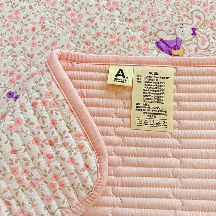 91家纺网 家纺一手货源 找家纺 恒尚居 2025新款云感床褥垫双层皱皱纱学生软床垫床护垫-四季款-系列一 欢乐兔