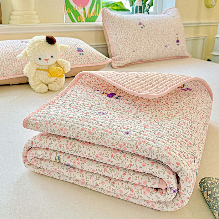 91家纺网 家纺一手货源 找家纺 恒尚居 2025新款云感床褥垫双层皱皱纱学生软床垫床护垫-四季款-系列一 欢乐兔