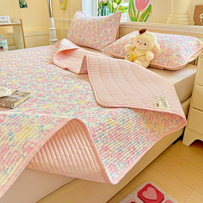 91家纺网 家纺一手货源 找家纺 恒尚居 2025新款云感床褥垫双层皱皱纱学生软床垫床护垫-四季款-系列一 玫瑰印象