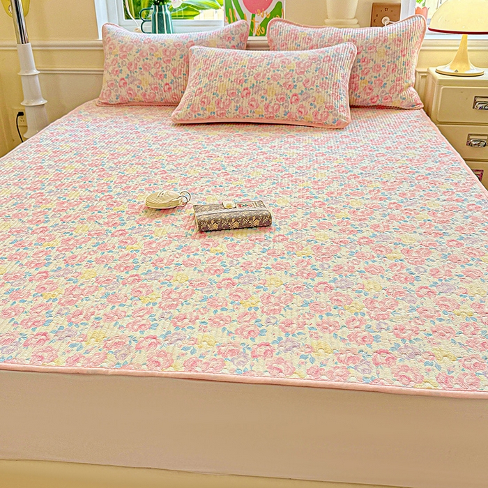 91家纺网 家纺一手货源 找家纺 恒尚居 2025新款云感床褥垫双层皱皱纱学生软床垫床护垫-四季款-系列一 玫瑰印象