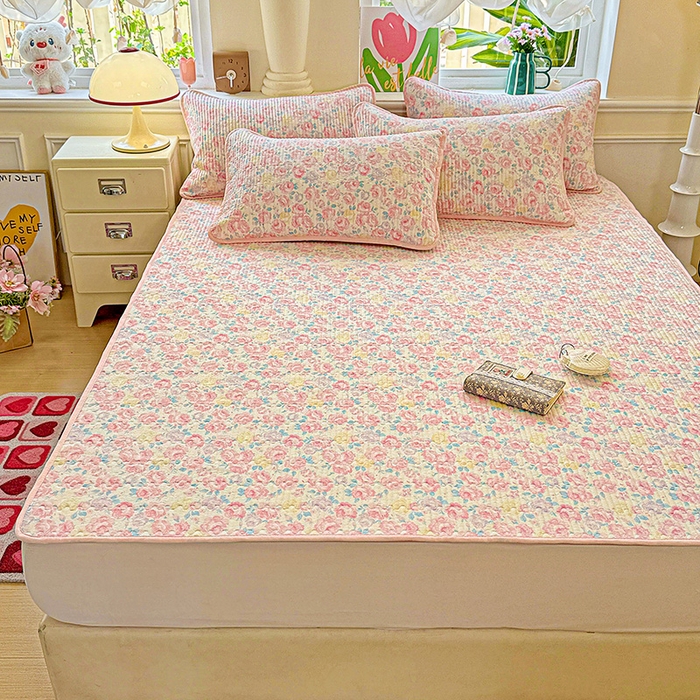 91家纺网 家纺一手货源 找家纺 恒尚居 2025新款云感床褥垫双层皱皱纱学生软床垫床护垫-四季款-系列一 玫瑰印象