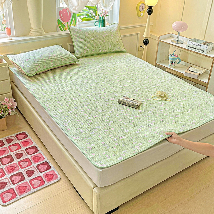 91家纺网 家纺一手货源 找家纺 恒尚居 2025新款云感床褥垫双层皱皱纱学生软床垫床护垫-四季款-系列一 美丽心情