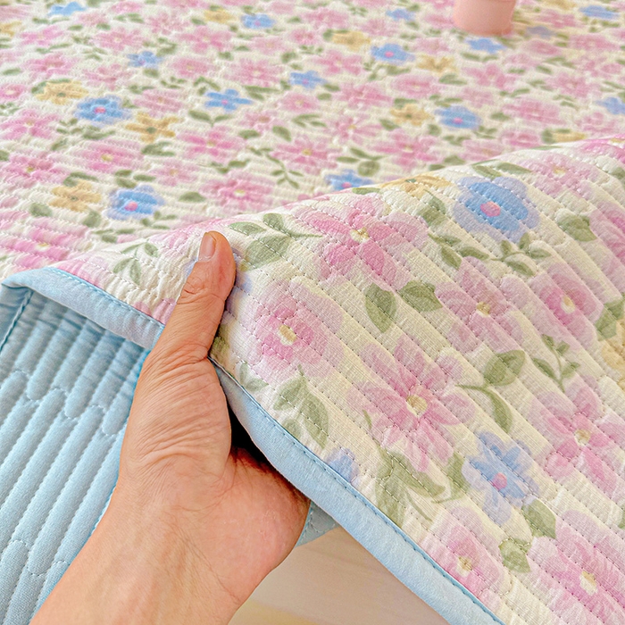 91家纺网 家纺一手货源 找家纺 恒尚居 2025新款云感床褥垫双层皱皱纱学生软床垫床护垫-四季款-系列一 蔷薇