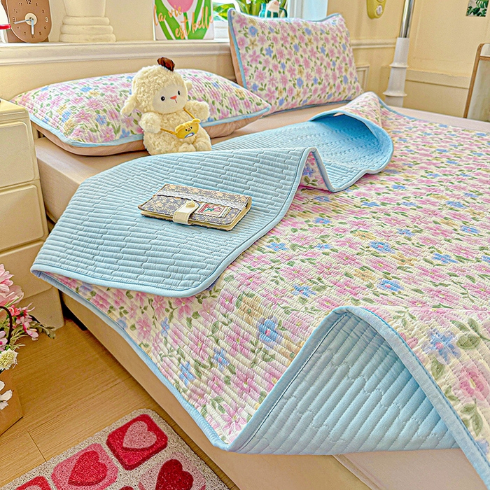 91家纺网 家纺一手货源 找家纺 恒尚居 2025新款云感床褥垫双层皱皱纱学生软床垫床护垫-四季款-系列一 蔷薇