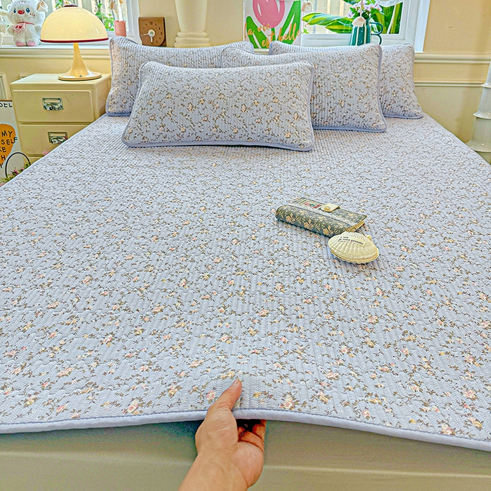 91家纺网 家纺一手货源 找家纺 恒尚居 2025新款云感床褥垫双层皱皱纱学生软床垫床护垫-四季款-系列一 紫藤花