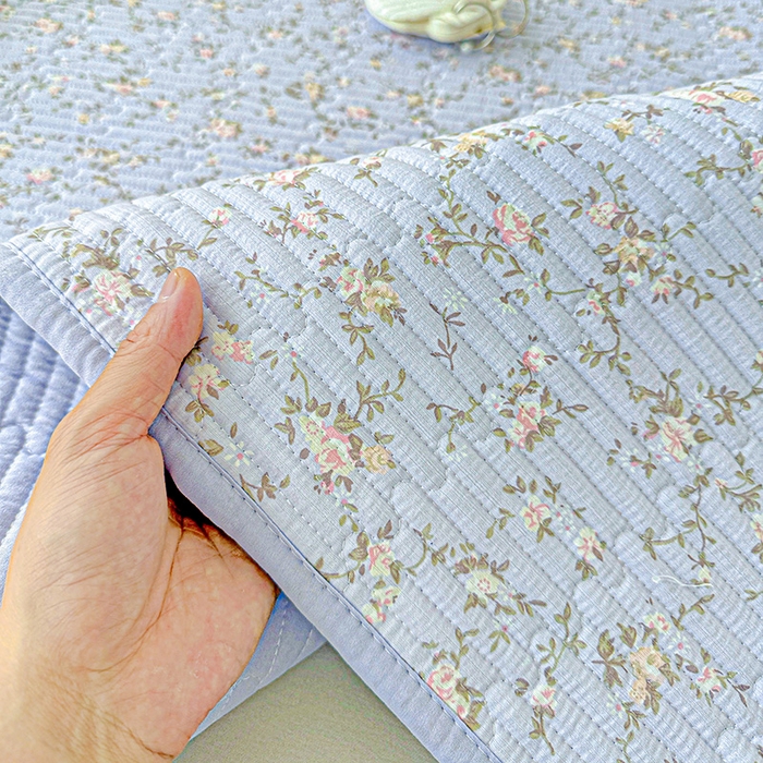 91家纺网 家纺一手货源 找家纺 恒尚居 2025新款云感床褥垫双层皱皱纱学生软床垫床护垫-四季款-系列一 紫藤花