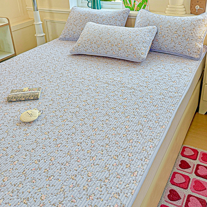 91家纺网 家纺一手货源 找家纺 恒尚居 2025新款云感床褥垫双层皱皱纱学生软床垫床护垫-四季款-系列一 紫藤花