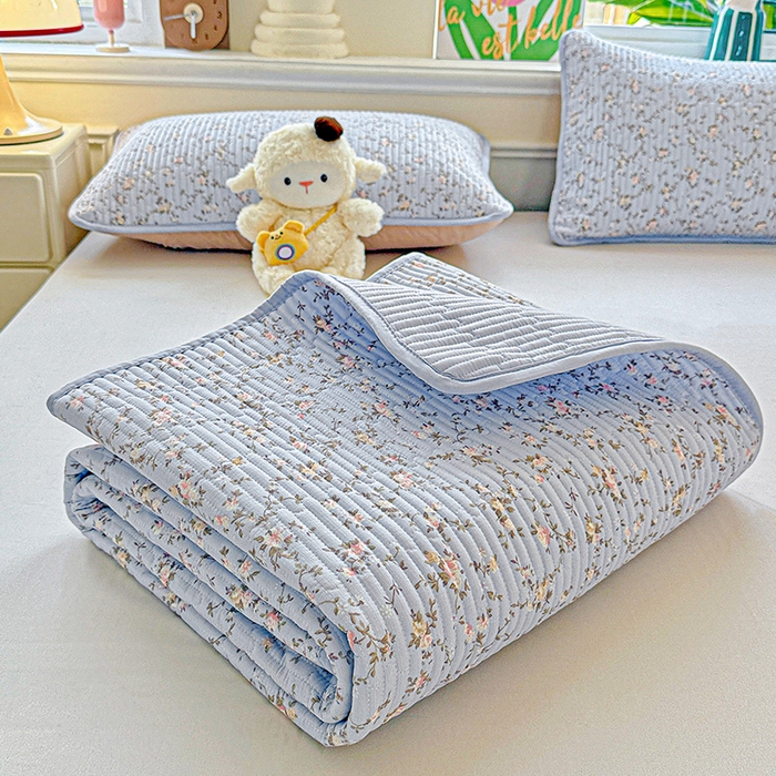 91家纺网 家纺一手货源 找家纺 恒尚居 2025新款云感床褥垫双层皱皱纱学生软床垫床护垫-四季款-系列一 紫藤花