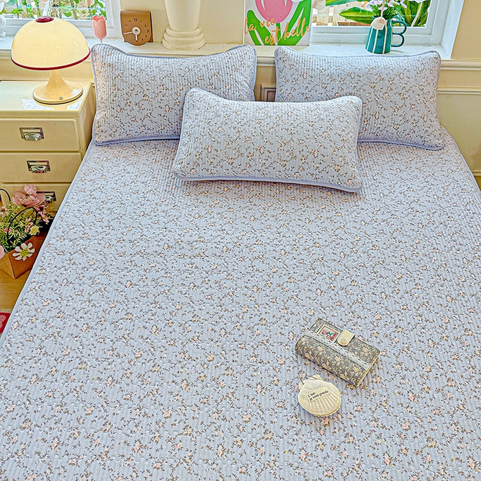 91家纺网 家纺一手货源 找家纺 恒尚居 2025新款云感床褥垫双层皱皱纱学生软床垫床护垫-四季款-系列一 紫藤花