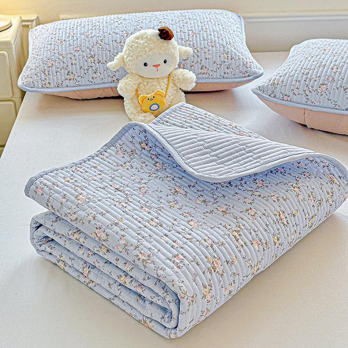 91家纺网 家纺一手货源 找家纺 恒尚居 2025新款云感床褥垫双层皱皱纱学生软床垫床护垫-四季款-系列一 紫藤花