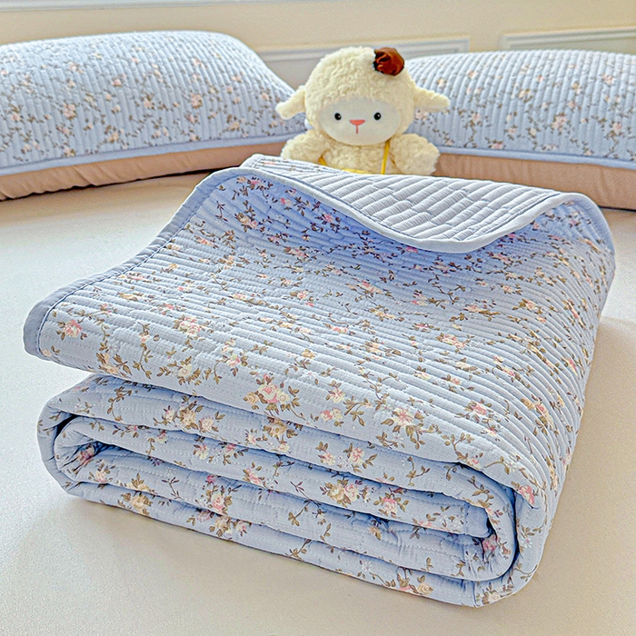 91家纺网 家纺一手货源 找家纺 恒尚居 2025新款云感床褥垫双层皱皱纱学生软床垫床护垫-四季款-系列一 紫藤花