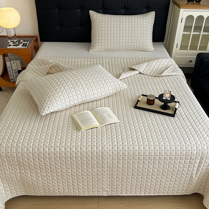 91家纺网 家纺一手货源 找家纺 （总）沐纯家居  2025新款色织棉麻床盖