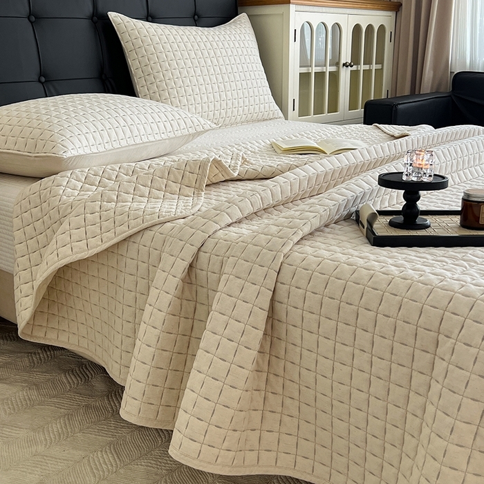 91家纺网 家纺一手货源 找家纺 （总）沐纯家居  2025新款色织棉麻床盖