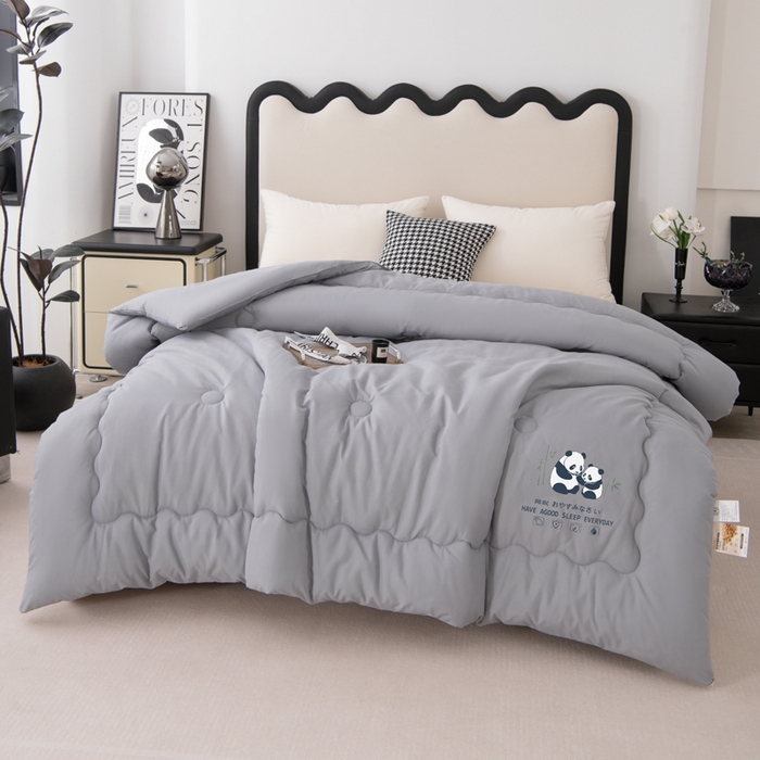 91家纺网 家纺一手货源 找家纺 瑶瑶家居床垫 2025新款大豆纤维熊猫被 被子被芯大熊猫系列 大熊猫-灰
