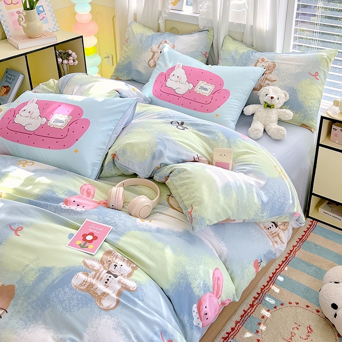 91家纺网 家纺一手货源 找家纺 （总）大麦乐田2025新款超柔大版印花四件套