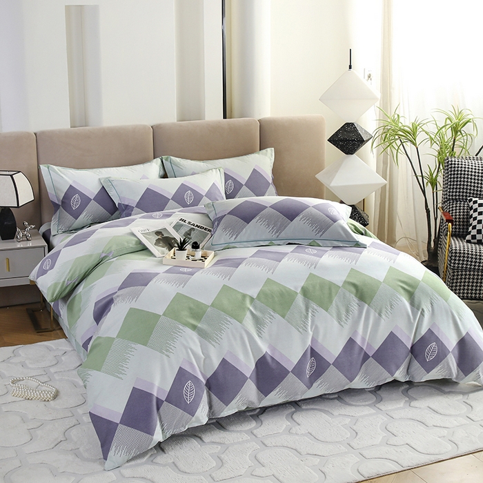 91家纺网 家纺一手货源 找家纺 金纱玉纺 2025年新款加厚四件套 晨曲-绿