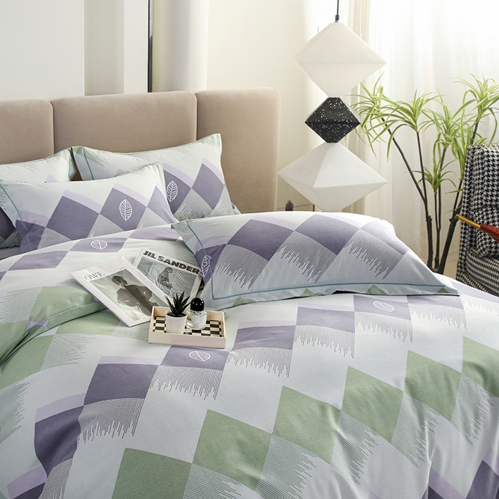 91家纺网 家纺一手货源 找家纺 金纱玉纺 2025年新款加厚四件套 晨曲-绿