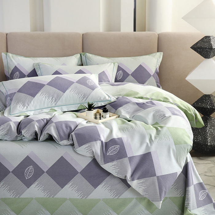 91家纺网 家纺一手货源 找家纺 金纱玉纺 2025年新款加厚四件套 晨曲-绿