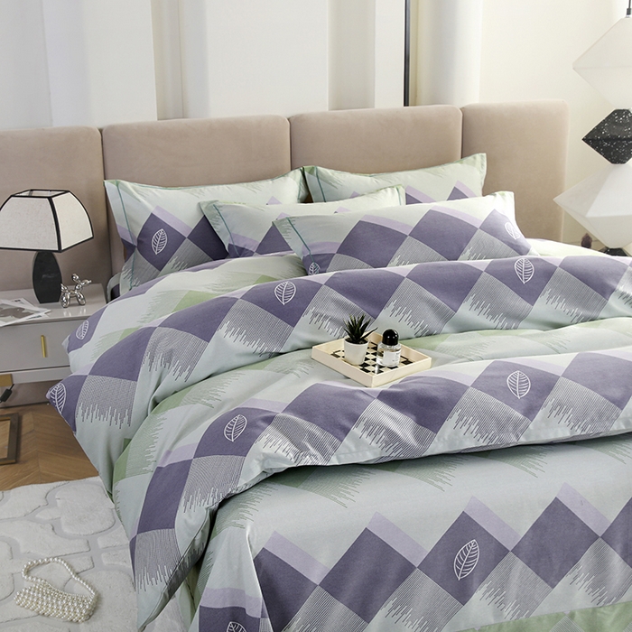 91家纺网 家纺一手货源 找家纺 金纱玉纺 2025年新款加厚四件套 晨曲-绿