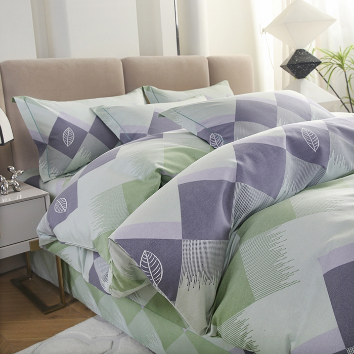 91家纺网 家纺一手货源 找家纺 金纱玉纺 2025年新款加厚四件套 晨曲-绿