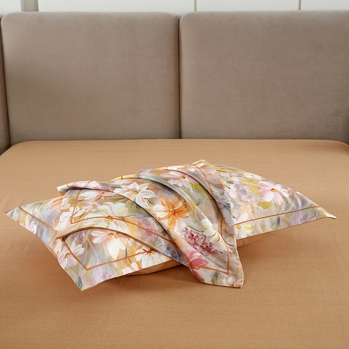 91家纺网 家纺一手货源 找家纺 金纱玉纺 2025年新款加厚四件套 从林春意-桔